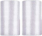 2-Pack Bubble Cushioning Wrap Rolls for Packing Moving, 12 Inch x 72 Feet Total Perforated Every 12" Air Bubble Shipping Packaging Materials (White)