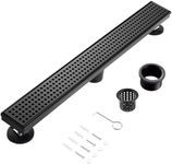 muschbath 48 Inch Linear Shower Drain, Matte Black Shower Drain, Flat and Tile-in Grate, 304 Stainless Steel, Easy to Install And Clean for Bathrooms (Drain Base Not Included), LSD-04A-48B