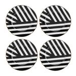 Mikasa Luxe Deco 4pc Fine China Side Plate Set, 21cm, Gift boxed, Black/White