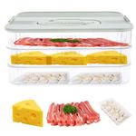 Deli Meat Container for Fridge, 3 Layer Bacon Storage Container for Fridge ,lunch meat Container for Refrigerator, Ham Bacon Meat and Cheese Container for Refrigerator Food Storage Box (Light green)