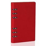 LANGING 1 Pc Refillable Notebooks A6 Notebook PU Leather 6 Holes Loose Pocket Leather Diary Binder Rings