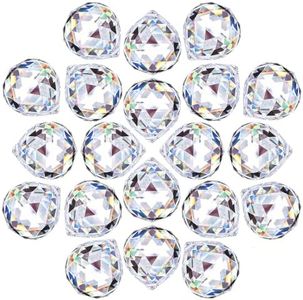 Crystalsuncatcher 20Pcs 1.75 inch/40mm Clear Crystal Ball Prism Pendant Suncatcher for Feng Shui/Divination or Wedding/Home/Office Decoration