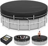 LXKCKJ 18 FT Round Pool Covers for Above Ground Pools, 420D Solar Pool Cover with Ground Nail Accessories Set, Spa Covers for Hot Tub,Stock Tank Pool Cover Ideal for Waterproof, Dustproof, Windproof