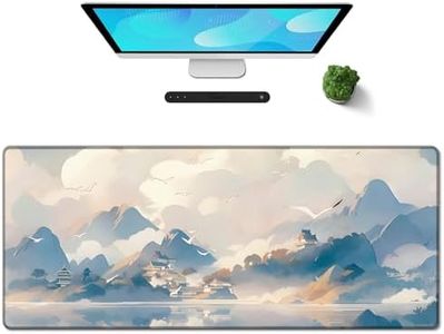 Galdas Gaming Mouse Pad XXL XL Large Long Extended Big Mousepad Non-Slip Rubber Keyboard Mouse Pad with Stitched Edges for Laptop Home Office (31.5x11.8x0.08 Inch) -Cloud Scenery