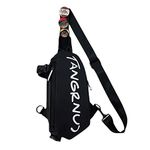 GUSTAVE Crossbody Bag For Unisex With 3Pcs Badges, Waterproof Sling Bag Large Shoulder Bag With Adjustable Strap For Commuting Travel Outdoor Activities Cycling, Black