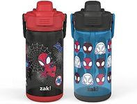 zak! Beacon Bottle Set of 2, Marvel Spidey and His Amazing Friends - 16 oz Each - Durable Plastic - Silicone Spout & Leak-Proof Lid - Dishwasher Safe