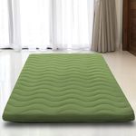 Japanese Floor Mattress, 100% High Density Comfortable Foam, 3.2" Thicken Foldable Mattress Tatami Mat Sleeping Pad, Ideal for Comfort and Support, Kids Floor Lounger Pillow Bed Sofa, Green, Twin