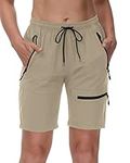 Deckpro Women's Hiking Cargo Shorts Lightweight Quick Dry Athletic Shorts UPF 50+ Outdoor Recreation Shorts for Women, Khaki, XX-Large