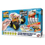 BLADEZ Hot Wheels Toyz Make Your Own Monster Truck - Art Set for Kids 6-12 with Markers & Stunt Ramp - Hotwheels Kit for Play - Kids Colouring Sets & STEM Learning - Customizable & Eco-Friendly