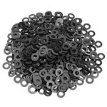 HELIFOUNER 300 Pieces M4 Black Nylon Flat Washers, Plastic Washers, Inner Diameter 4mm, Outer Diameter 9mm, Thickness 1.0mm