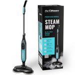 PurSteam ScrubMaster Steam Mop with Dual Scrubbing Head, LED Headlights, Adjustable Steam Control, Non-Slip Swivel Head, Cord Holder and Vertical Lock