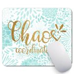 Chaos Coordinator Hummingbird Mouse Pad Funny Quote On Faux Wood Floral Mousepad Desk Accessories Decor for Women…