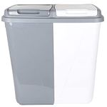 Jolie Max 90L Dual Compartment Kitchen Rubbish Bin Waste Recycling And Laundry Basket (Grey&White)