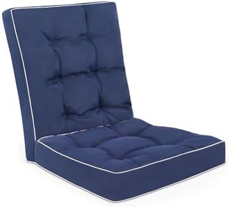 Topotdor Rocking Chair Cushions Indoor, Tufted Rocking Chair Seat Cushion for Patio Furniture, Water Resistant Rocking Chair Pads with Ties for Nursery Balcony Chair, 2 Piece, Blue
