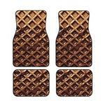 Chocolate Waffles Car Floor Mats Universal Car Front Rear Floor Foot Mats All Weather Protection Auto Foot Pad Rubber Non-Slip Vehicle Carpet Full Set of 4 Pieces