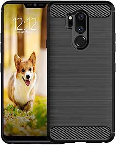 KEEPCA for LG G7 ThinQ Case,LG G7 Phone case,Slim Thin Soft Flexible TPU Rubber Gel Silicone Anti-Scratch Shockproof Carbon Fiber Protective Cases Cover for LG G7 ThinQ,Brushed Black