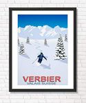 Verbier Ski Fresh Tracks Poster