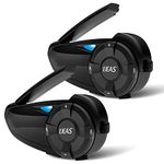 EJEAS Q7 Motorbike Intercom, Motorcycle Bluetooth Headset Communication System with Bluetooth 5.1, 7 Riders, FM, IP67, GPS, CVC Noise Reduction (Q7-2)