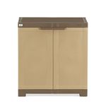 Nilkamal Freedom Mini 09 (FMSC09) Shoe Rack Plastic Cabinet with Dustproof Door – Shoe Rack for Home, Chappal Stand for Home Indoor & Outdoor, Shoes Rack Plastic with Door (Sandy & Dark Brown)