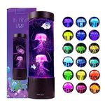 Brewish Jellyfish Lamp,16 Color Changing Mood Lamps, Aquarium Night Light for Kids & Adults, Artificial Fish Tank with Moving Fish, Sensory Room LED Lights for Autism, ADHD,Excellent Gift