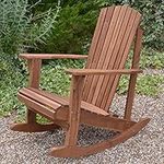 Plant Theatre Adirondack Chair - Acacia Hardwood Outdoor Rocking Chairs for Fire Pit, Lawn and Patio﻿