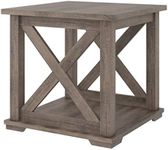 Signature Design by Ashley Arlenbry Farmhouse Square End Table with Lower Fixed Shelf, Brown with Weathered Oak Finish