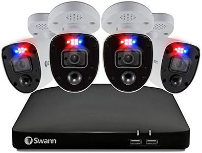 Swann Home DVR Security System with 2TB HDD, 4K UHD Video, 4 Camera 8 Channel, Indoor Outdoor Wired CCTV, Colour Night Vision, Heat Motion Detection, Spotlights, Flashing Lights, Sirens, 856804RL