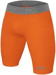 TCA Boy's Pro Performance Compression Base Layer Thermal Under Shorts - Orange, 6-8 Years