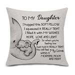 Bacmaxom Daughter Gifts from Mum Dad Cushion Cover Throw Pillow Cover for Daughter from Mother Father Birthday Gifts (daughter)