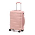 RMW Suitcase Large Medium Cabin Size | Hard Shell | Lightweight | 4 Dual Spinner Wheels | Trolley Luggage Suitcase | Hold Check in Luggage | TSA Combination Lock (Pink, MEIUM 24")