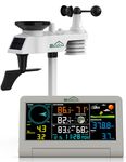 SQECH Weather Stations,7-in-1 Weather Stations Including Indoor & Outdoor Sensor Wireless,Weather Station Including Weather Forecast,Temp&Humidity,Rain Gauge,Wind, Moon Phase,Date Display,Alarm Clock