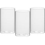 Ezydka 3 Pack Glass Vases for Table Decoration 15cm Glass Cylinder Vase Clear Glass Vases for Candles, Glass Vase for Flowers, Floating Candles, Wedding Table Decoration