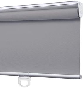 Pasoun Blackout Roller Shades Cordless Roller Blinds with Heat Insulation Waterproof Fire Resistant Crease-Resistant Roll up Window Blinds for Home Office Easy to Install (Gray, 18" W X 48" H)