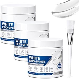 White Furniture Touch-Up Paste with Brush for Furniture and Floor, 3pcs