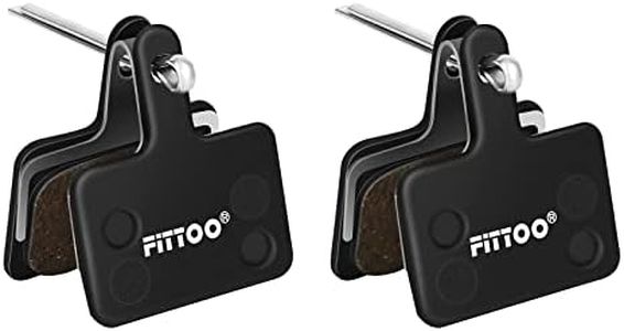 2 X FITTOO Bike Bicycle Disc Brake Pads, Resin Semi Metallic Sintered Ceramic Compound Brake Pad, Full Metal Brake Back Plate, Replacement for Most Disc Brakes Shimano Tektro Logan Xspark (2 Pairs)