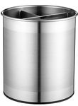 Stainless Steel Kitchen Utensil Holder - Extra Large Rotating Utensil Organizer with Stable Base and Removable Divider