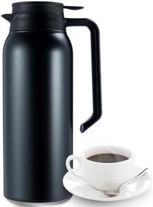 InciFuerza 50 Oz Stainless Steel Thermal Carafe – 1.5L Double Walled Vacuum Insulated Coffee Dispenser, Heat Retention Water Pitcher for Home, Office, Outdoor, Restaurant (Black)