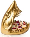 Comfify Shark Resin Figurine – Stylish Shark Sculpture with Open Bowl Design for Snacks, Keys, or Trinkets – Artistic Holder with Elegant Golden Finish – Playful Addition to Modern Décor