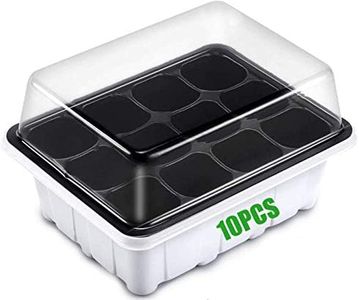 KAHEIGN 10 Piezas Bandejas De Germinación De Semillas, 12 Celdas Bandeja De Germinación De Plantas Productor De Trigo Saludable Bandejas De Cultivo De Cultivos (con Bandejas Y Tapas De 10 Piezas)