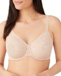 Wacoal Women’s Visual Effects | Non Padded | Wired |Full Cup| Everyday Wear | Plus Size | Full Support | Minimizer Bra Beige (40DD)