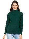 Kvetoo High Neck Sweater for Women Bottle Green. Size S