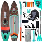 Niphean (Extra Large) Inflatable Paddle Board, SUP for 2+1 People/Family, Stand Up Paddle Board with (Beginner Friendly) Balanced Wing, Waterproof Phone Pouch, Paddle Boards for Adults, Gift Ideas