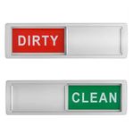 UIRIO Dishwasher Magnet Clean Dirty Sign - Reversible Kitchen Magnet with Slide Indicator - Strong Magnet, Waterproof for Home, Office Dishwashers, Easy to Read (2 x 7 Inches) (Silver)