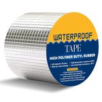Finaxo Super Strong Adhesive Waterproof tape Permanent Repair Roof Water Leakage Solution Rubber Foil Suitable for Roof Leak, surface Crack, Window Sill Gap, Boat Sealing, Tank Leak (4 INCH 5 METER)