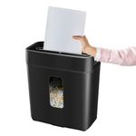 Amazon Basics 6-Sheet Cross Cut Paper and Credit Card Shredder | 11.5 Liter Waste Basket Capacity| for Office and Home Usage | 1 Year Brand Warranty