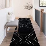 HAOCOO Boho Runner Rug 2'x 8',Cotton Woven Farmhouse Kitchen Rugs,Machine Washable Rug Runners for Hallway Entryway Living Room Bedroom Home Decor