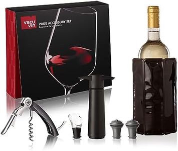 Vacu Vin Accessori Set Experience 6 Pezzi - Pompa Vino, Versatore Vino, Coltello da Cantina, di Ricambio