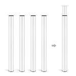 Dhouse Table Legs 4 Pack 710-1100mm Adjustable Breakfast Bar Legs Morden Style Metal Folding DIY Desk Legs Worktop Legs for Furniture Dining Table Coffee Table Bar Table 60mm Diameter (White)