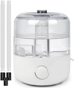 Reptile Fogger Humidifier Mister for Reptile Tank, 2.5L Top-Fill Terrarium Humidifier with Hose for Snakes, Tortoises, Chameleons and Ball Python, Single/Dual White Hose, White Base, Translucent Tank
