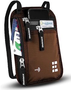 Travel Neck Wallet with RFID Blocking, Travel Neck Pouch Passport Holder for Women and Men Keep Valuables Safe, Mocha, One Size, Rfid Wallet